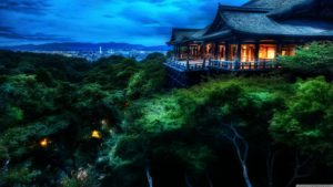 Kyoto, Japan At Night HD desktop wallpaper