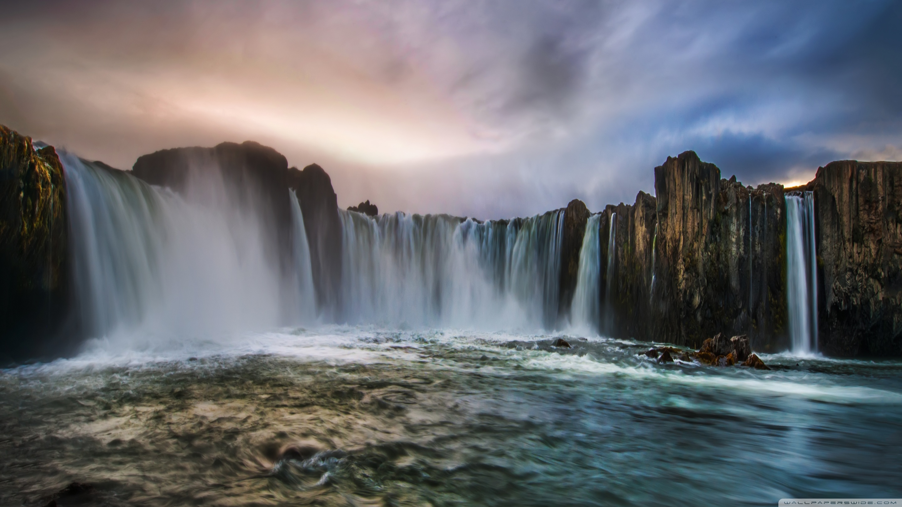 Waterfall In Iceland HD desktop wallpaper