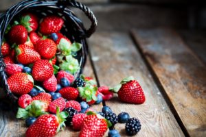 Berries In Basket Macro HD wallpaper