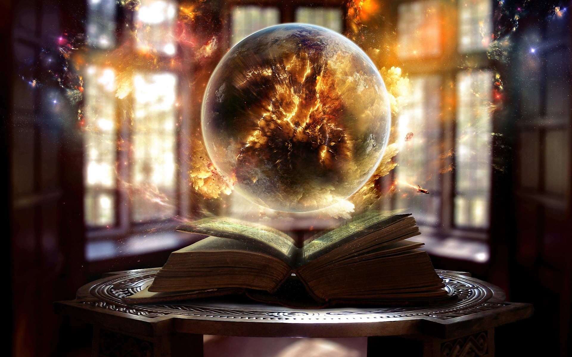 Book Sphere Magic Sorcery 1920×1200