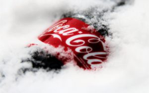 Coca-cola, Drink, Soda, Snow, Logo 1680×1050