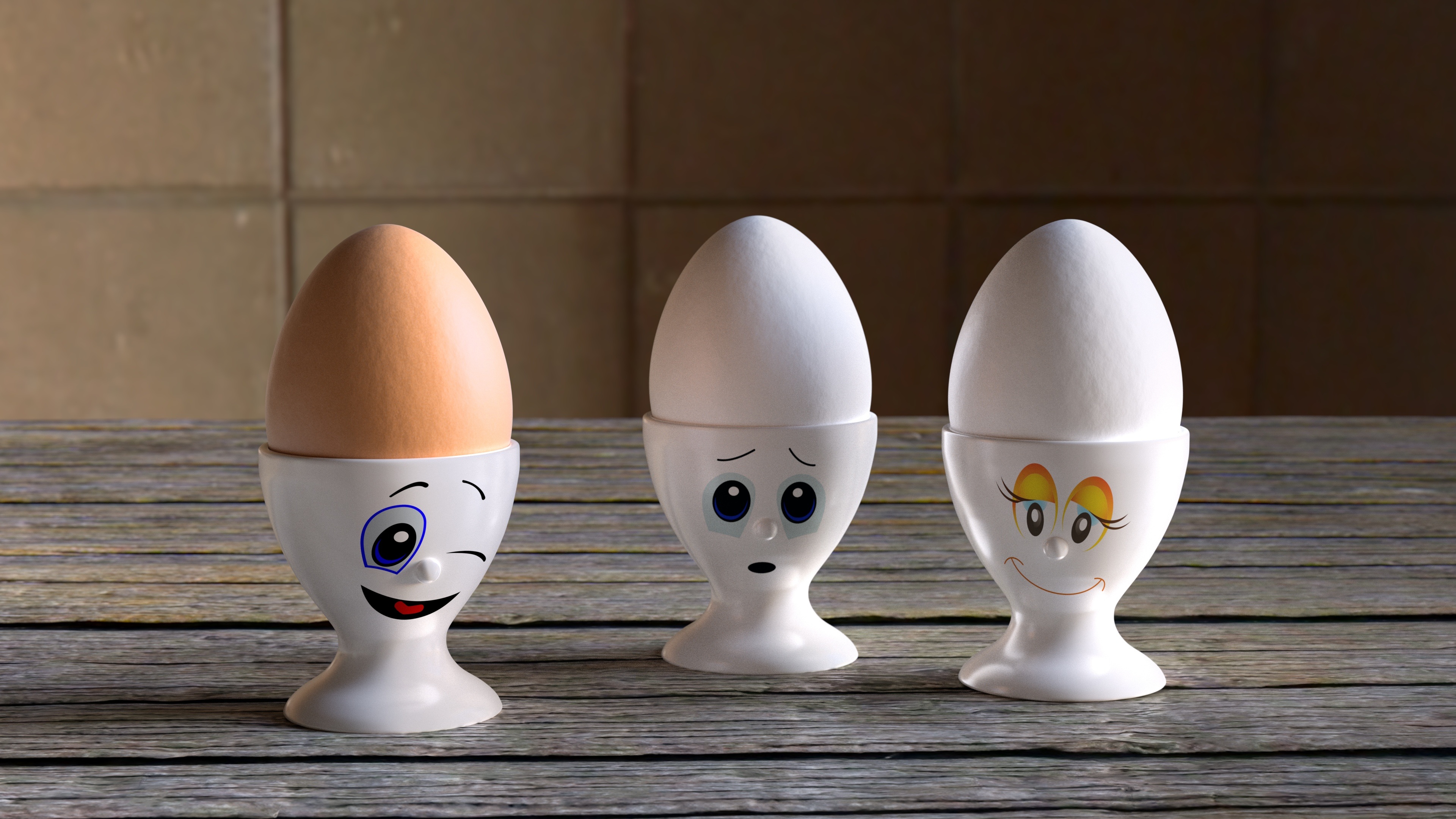 Egg, Smile, 3d 4K