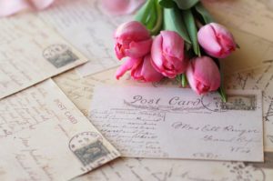 Tulips Letters Postcards Stamps Bouquet