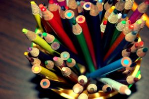Colored pencils Set Glass Art