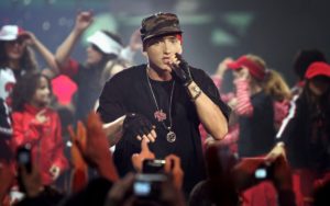 Eminem, Microphone, Gloves, Club, Cap