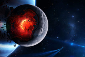 Space Cataclysm Planet Art Explosion Asteroids Comets Fragments Mac iMac 27