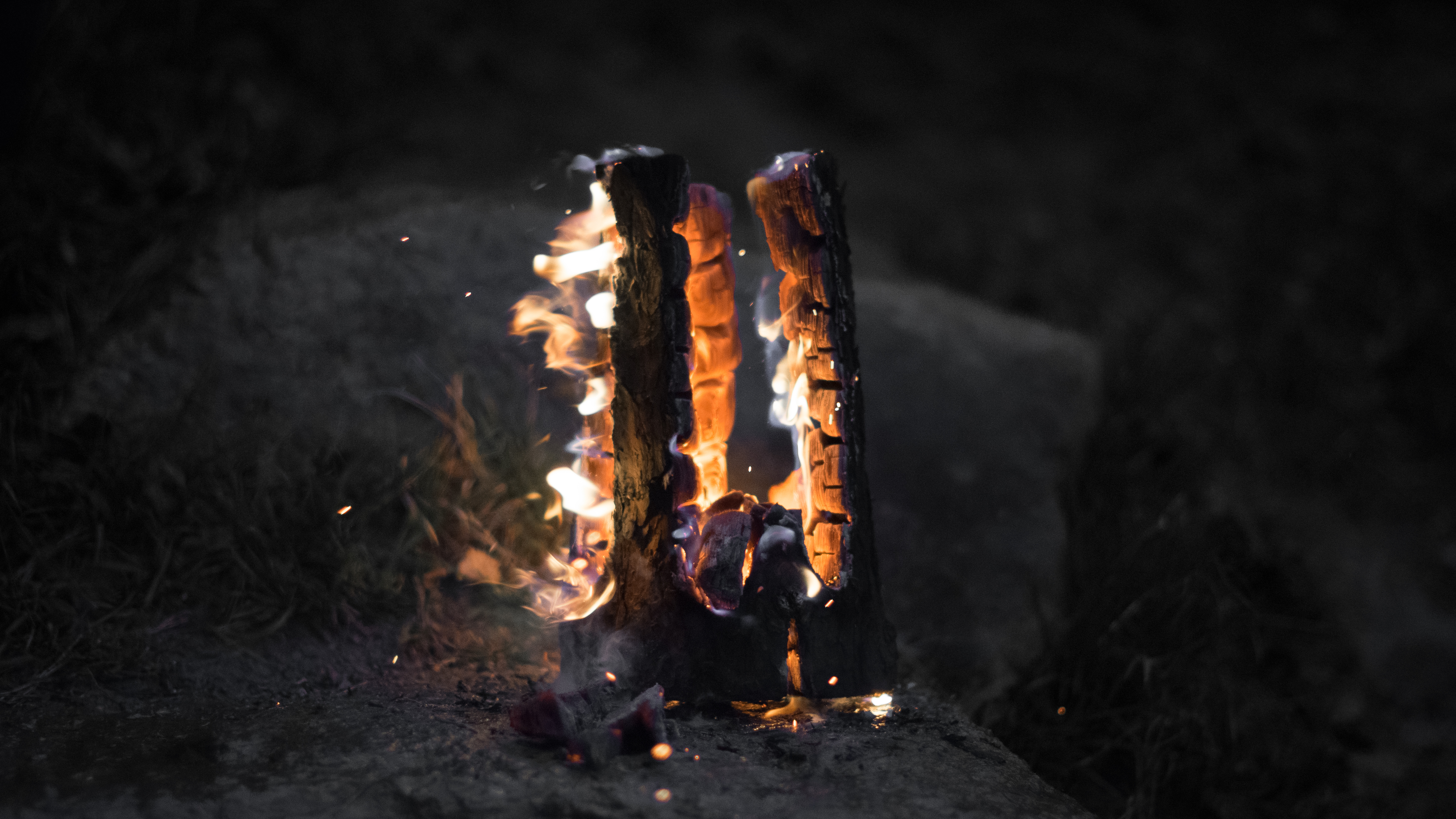 Bonfire Coals Firewood