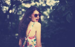Brunette Sunglasses Dress Model Photo shoot