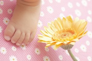 Child Foot Diapers Flowers