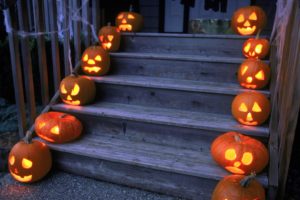 Halloween Holiday Pumpkin Stairs Porch