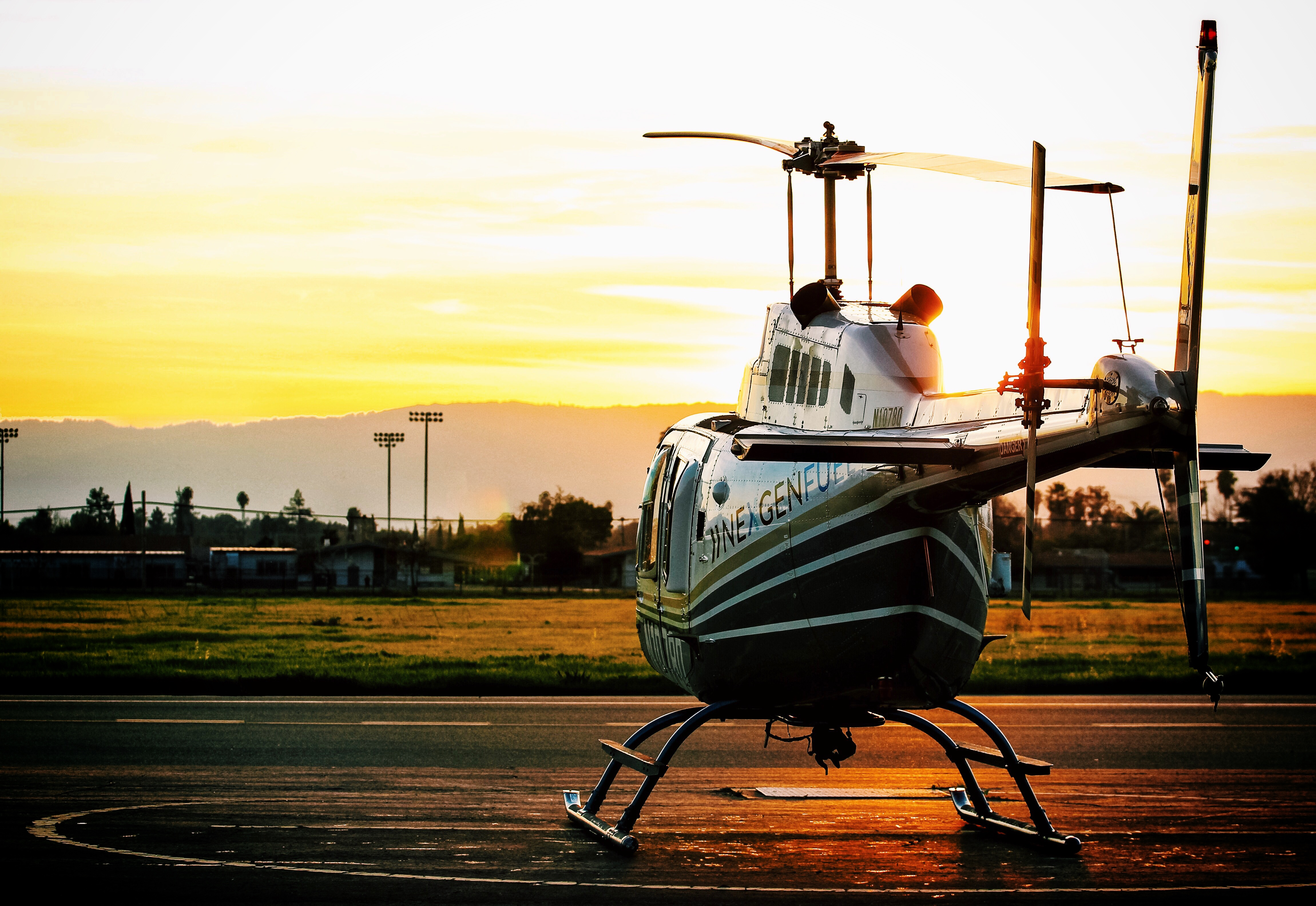 Helicopter Sunset Airfield