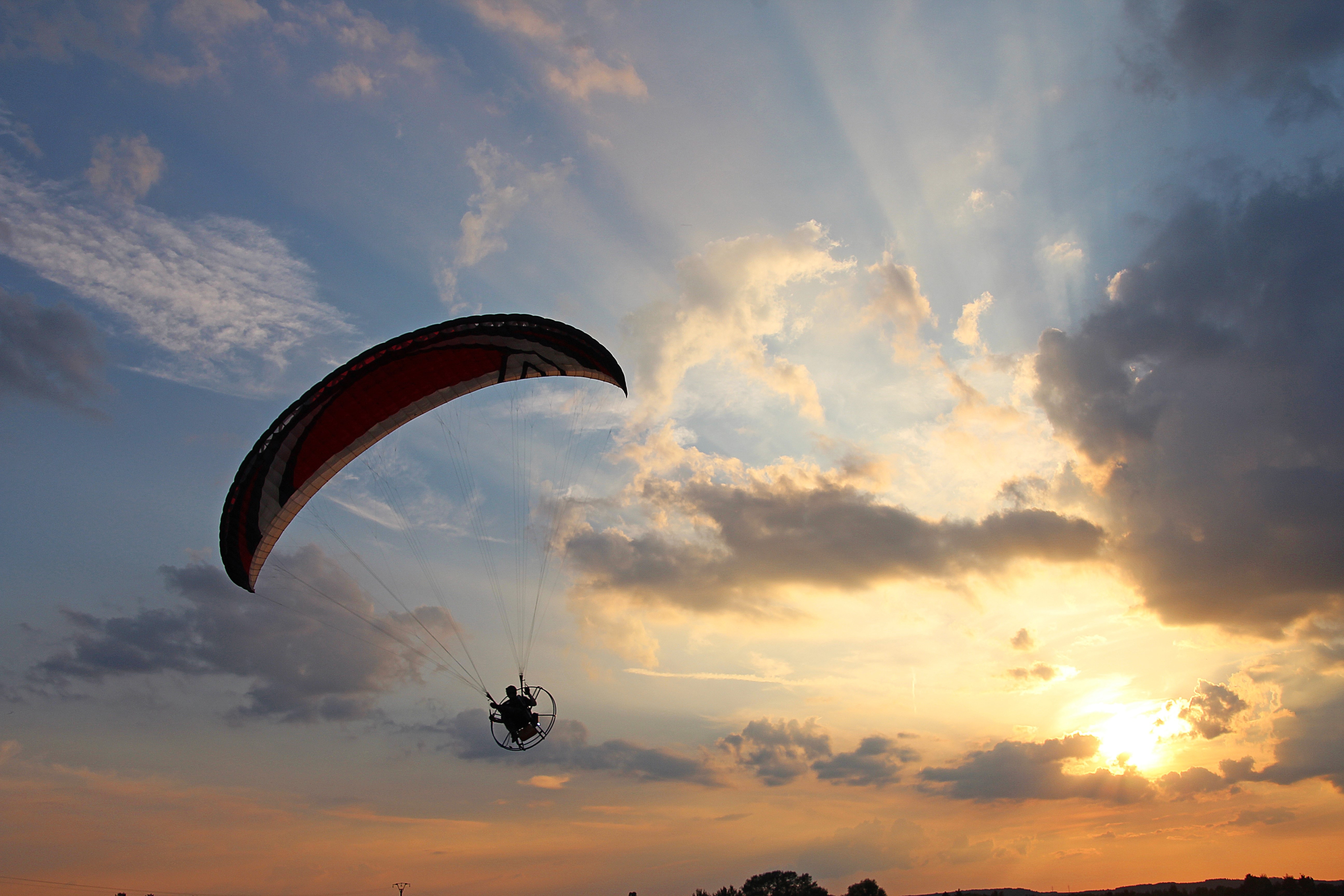 Paraglider Flight Sky Sunset