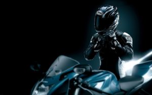 Racer Black Motorcycle Helmet