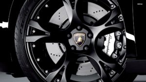 Tire Rim Black Sports car Lamborghini Emblem