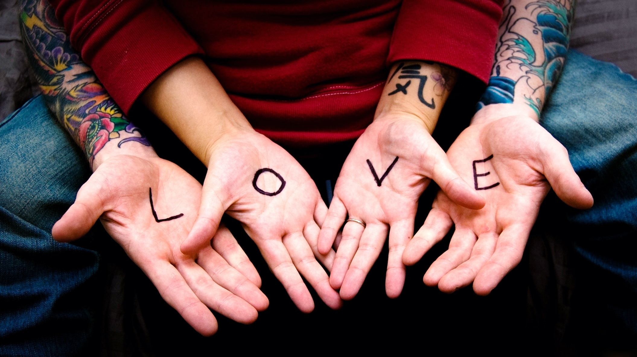 Arms Couple Tattoo Heart Love