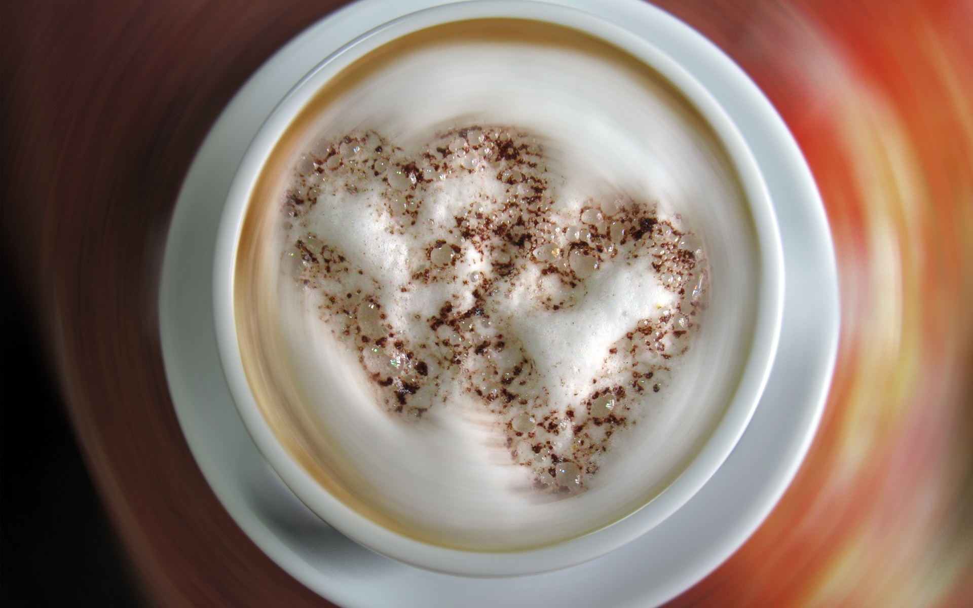 Coffee Cappuccino Foam Cinnamon Hearts Cup