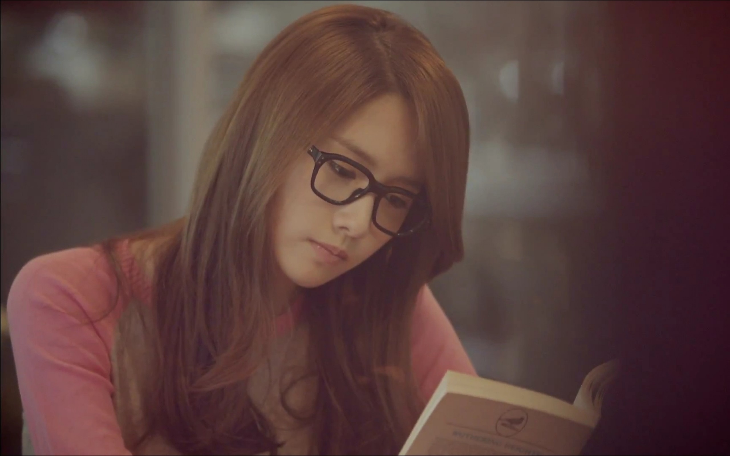 Girl Glasses Book Reading