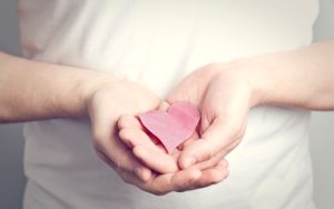 Hand Paper Heart Pink