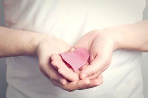 Hand Paper Heart Pink