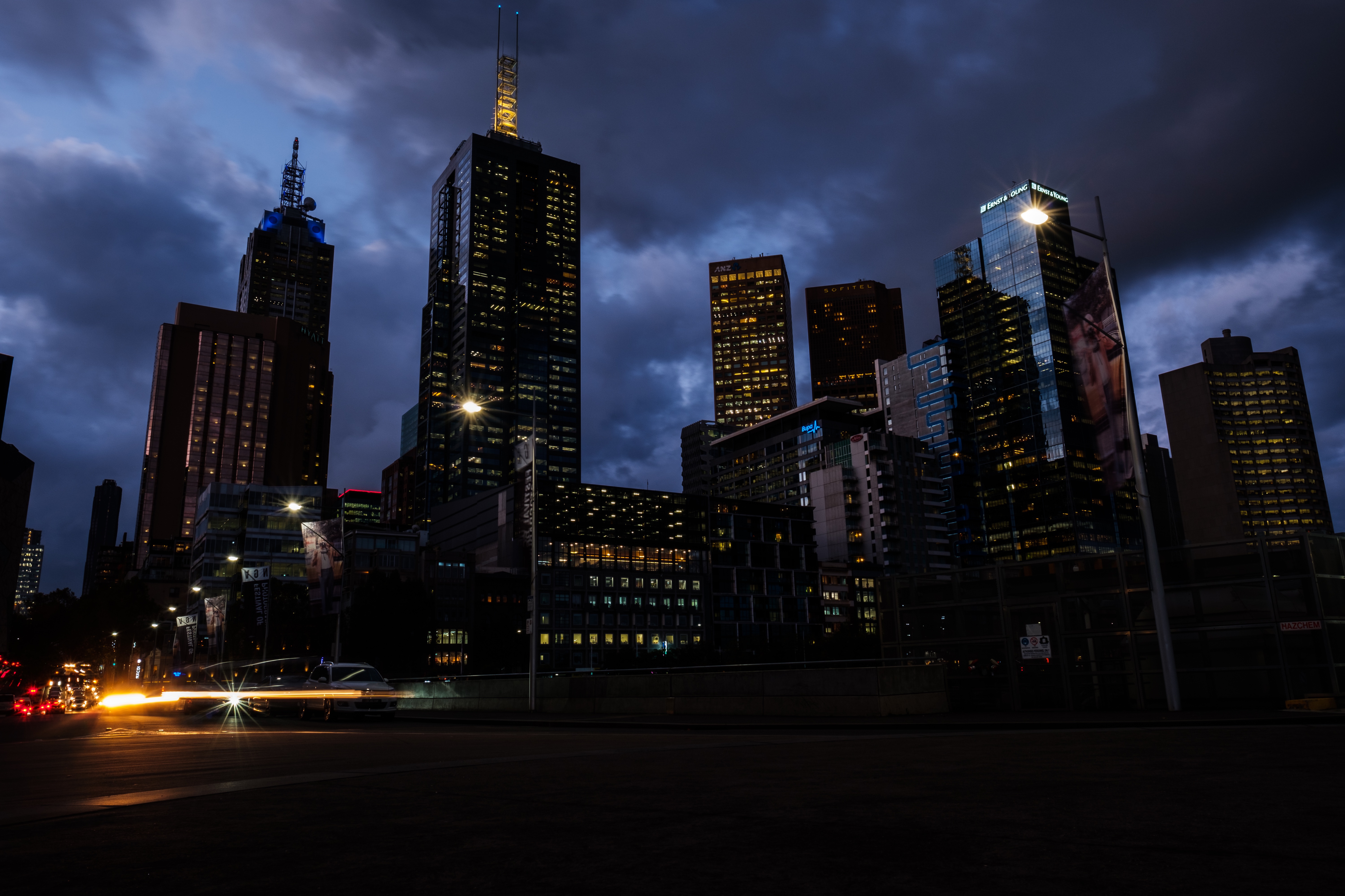 Melbourne Australia Skyscrapers Night