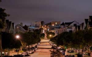 Street San francisco California Lights Hill