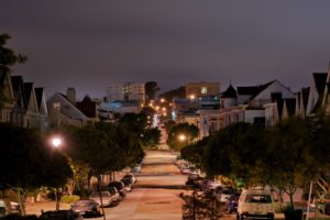 Street San francisco California Lights Hill