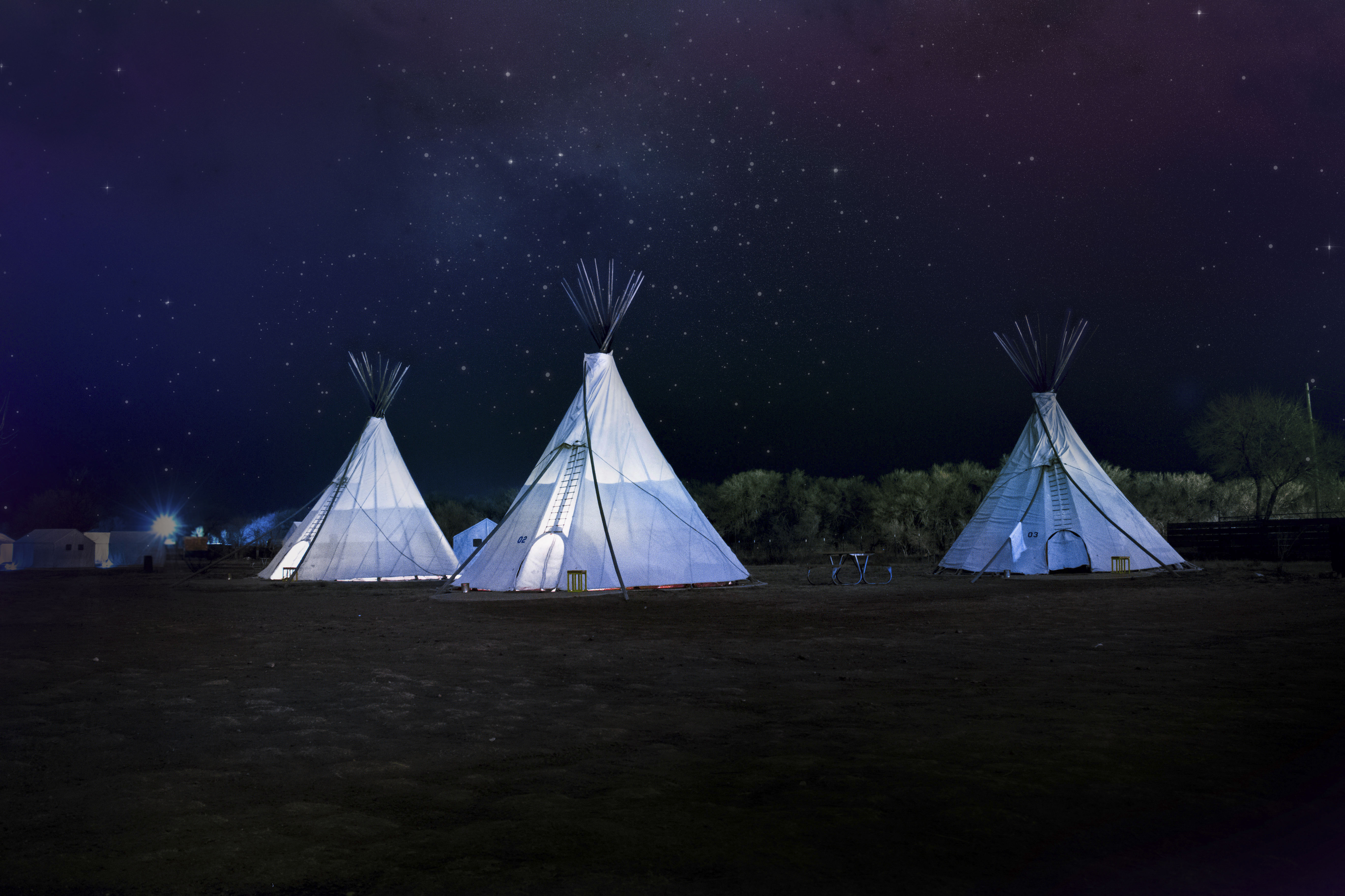 Tents Night Starry sky