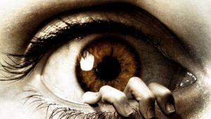 The eye Fear Horror Hand Fingers Eye Eyelashes Pupil