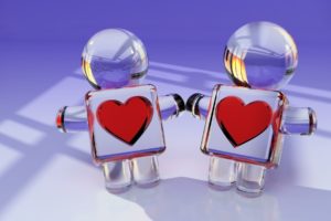 Toys Couple Heart Glass Love