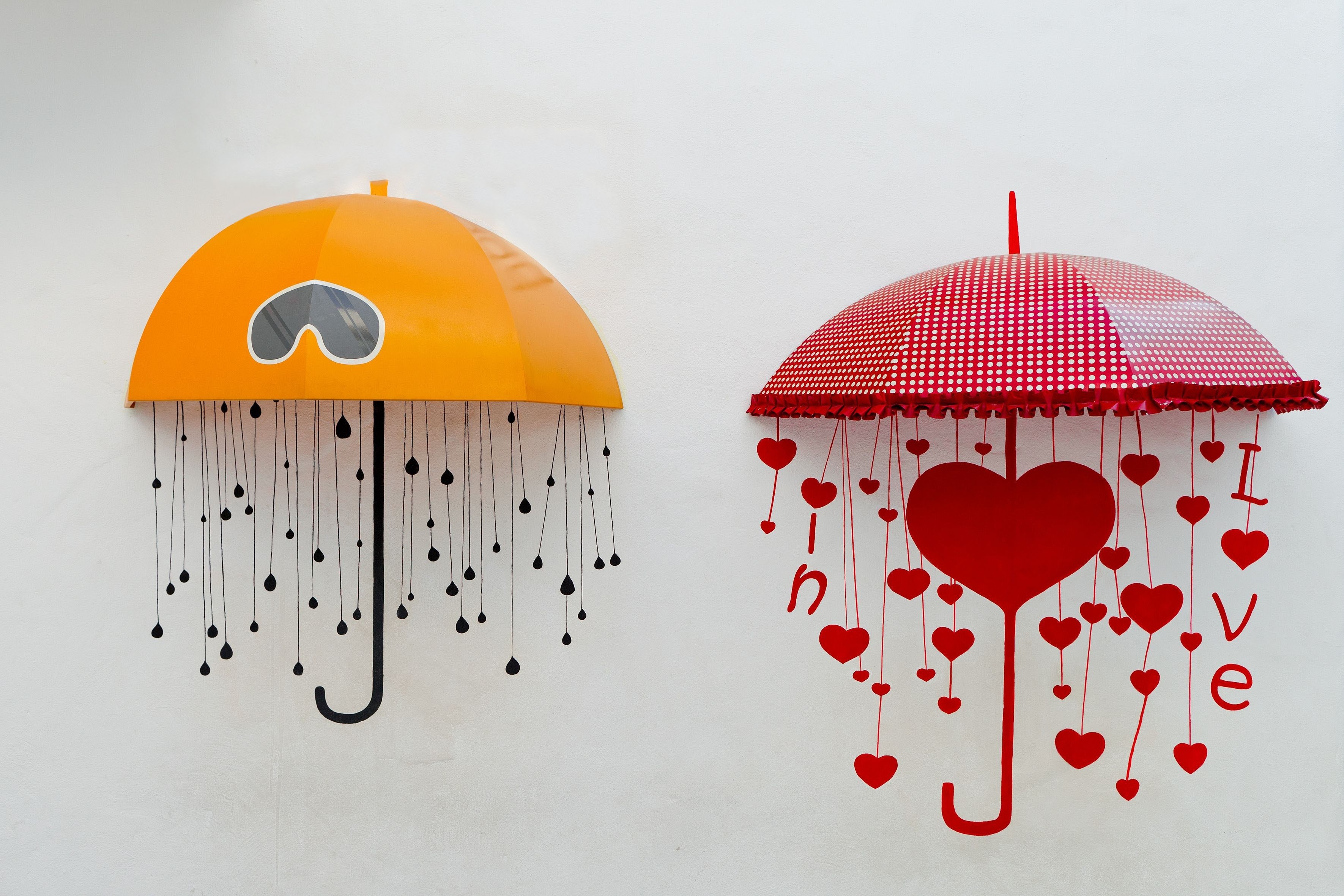 Umbrellas Improvisation Drawing Heart
