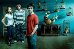 Emma Watson with Harry Potter Movie Crew