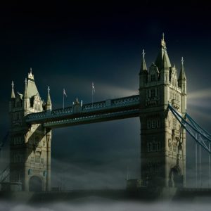 Tower Bridge London Moon Fog
