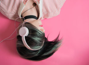Headphones Girl Woman 4K Music