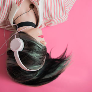 Headphones Girl Woman 4K Music
