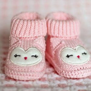 Close-up of Pink Baby Booties