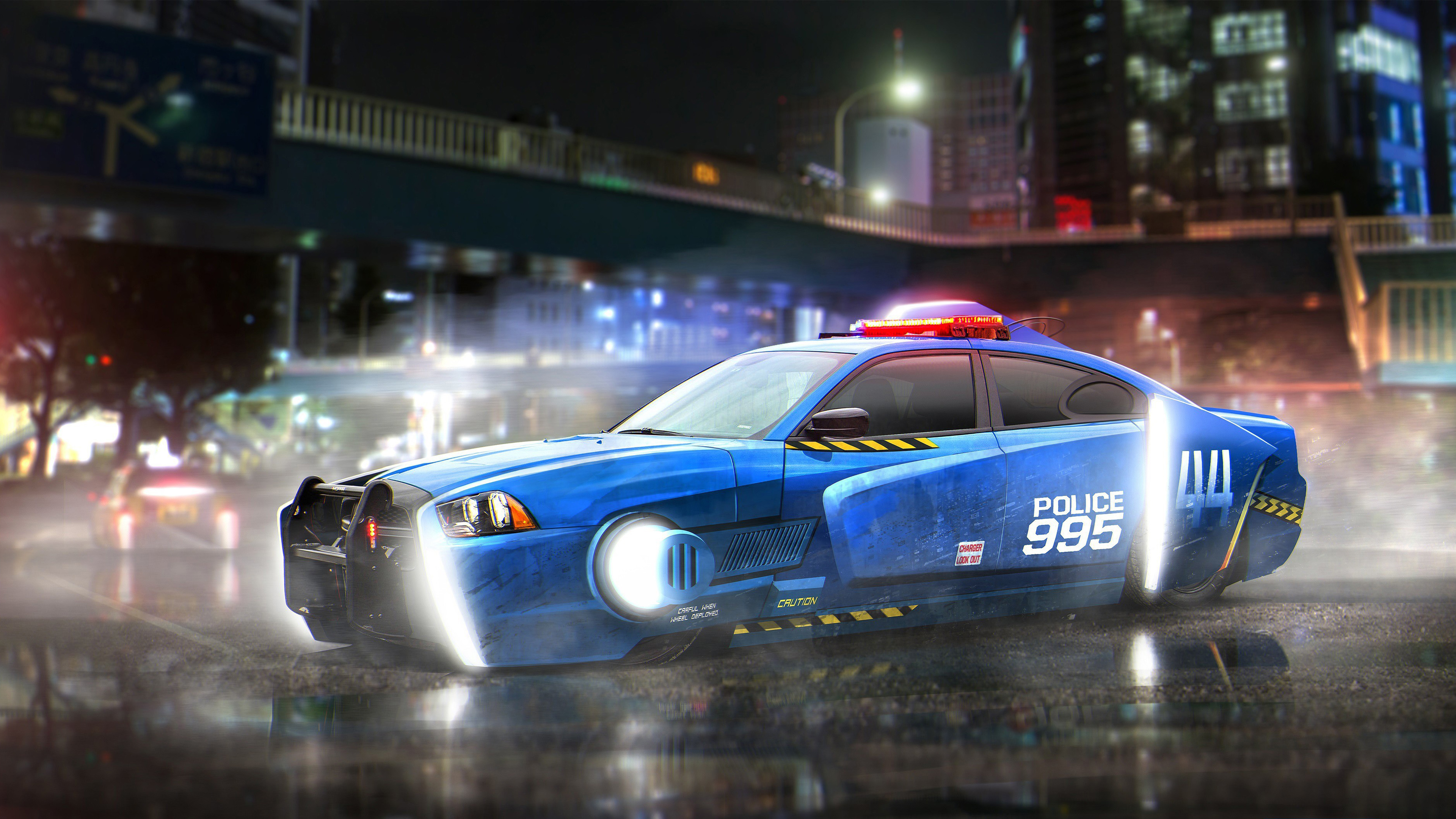 Blade Runner Spinner Dodge Police car 4K