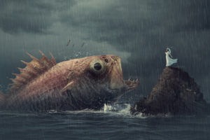Woman Fish Rain HD