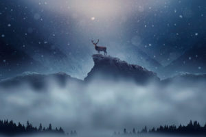 Christmas Deer Snowfall Wallpapers