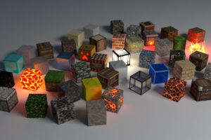 Cubes, Shape, Glow, Background