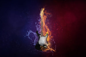 Guitar Fire & Cold 5K Wallpapers
