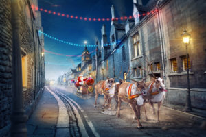Santa Claus Reindeer Chariot 4K Wallpapers