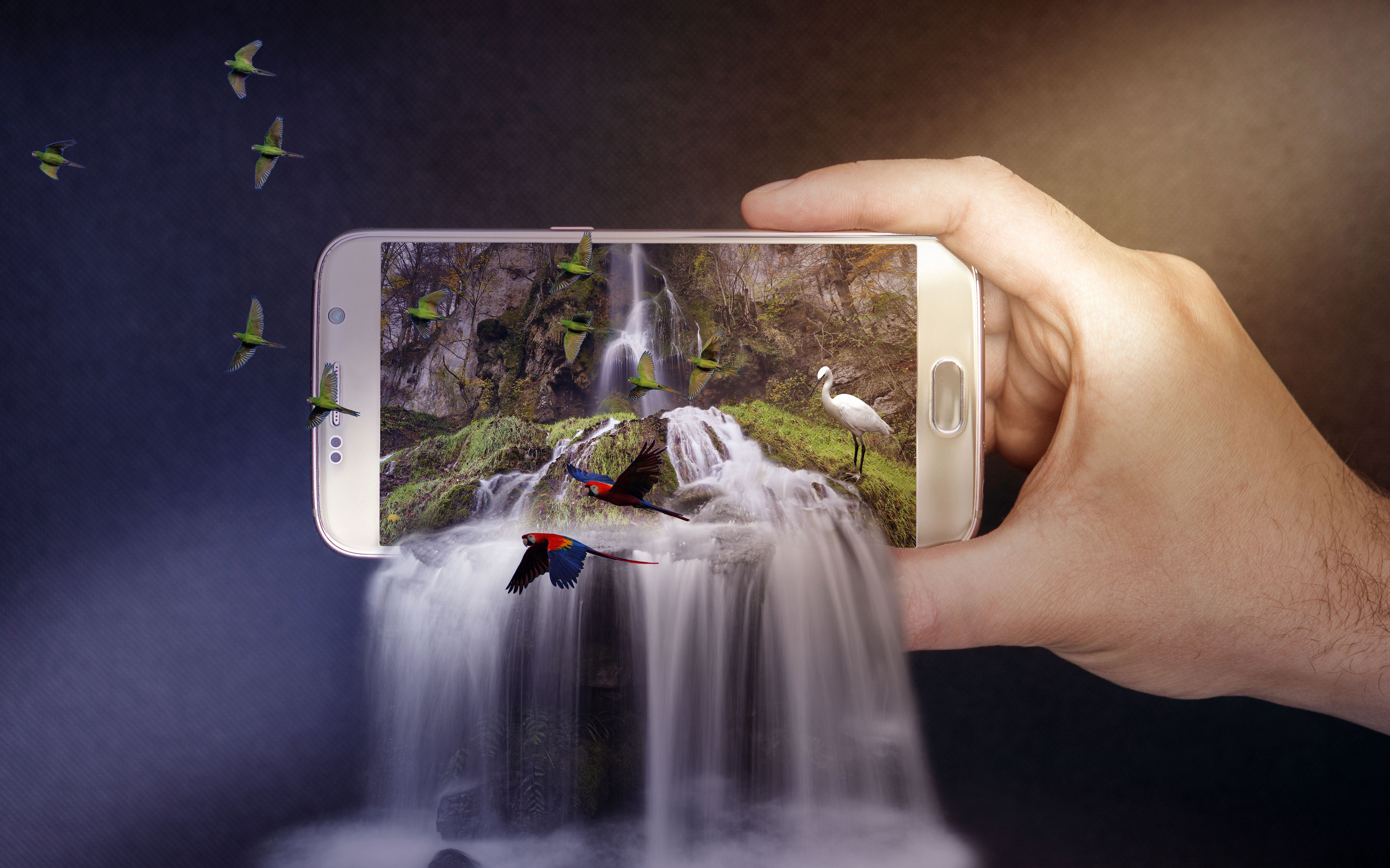 Smartphone Waterfall 4K Wallpapers