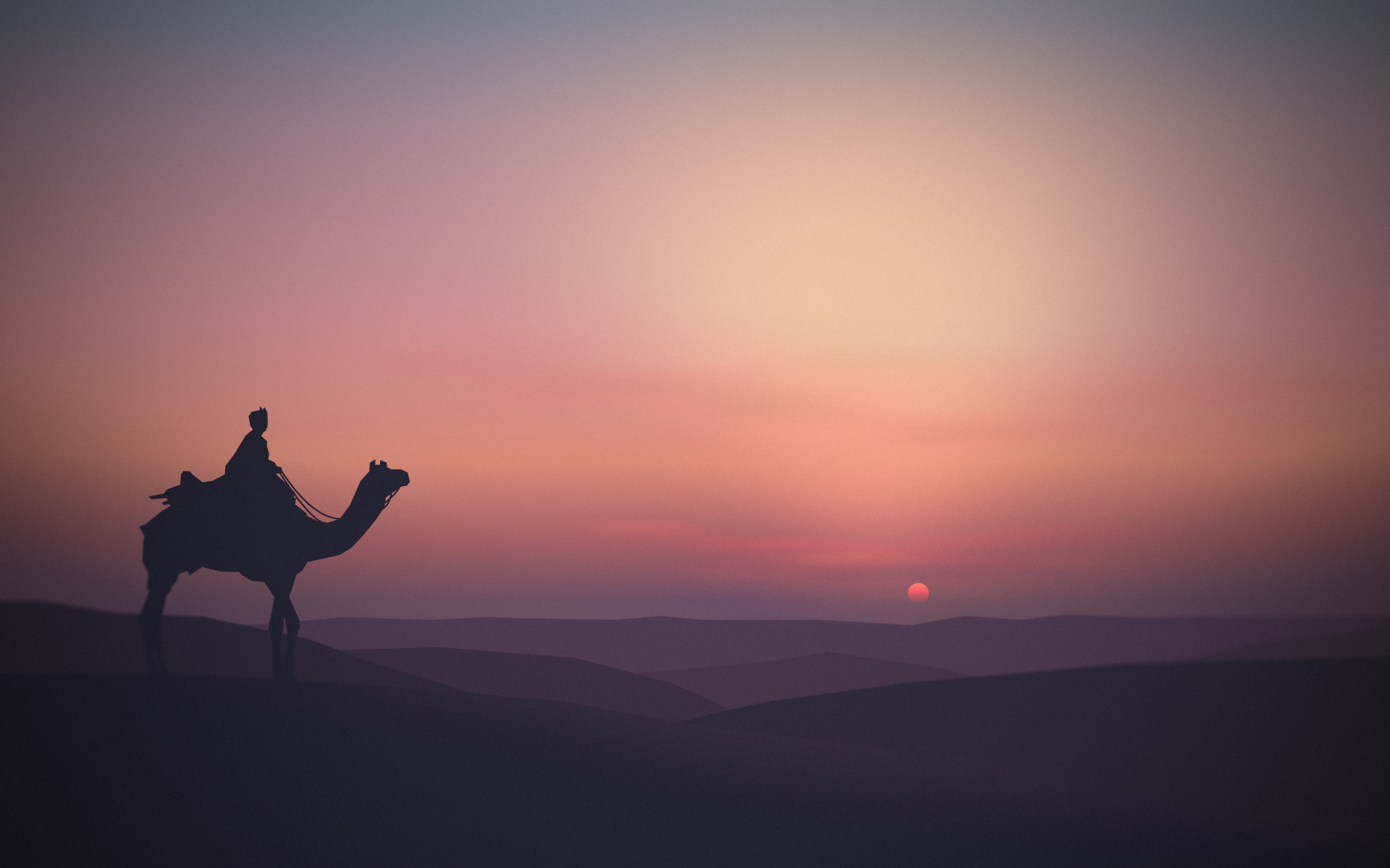 Desert Sunset Landscape Wallpapers