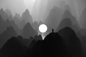Lone Mountains Darkness Wallpapers