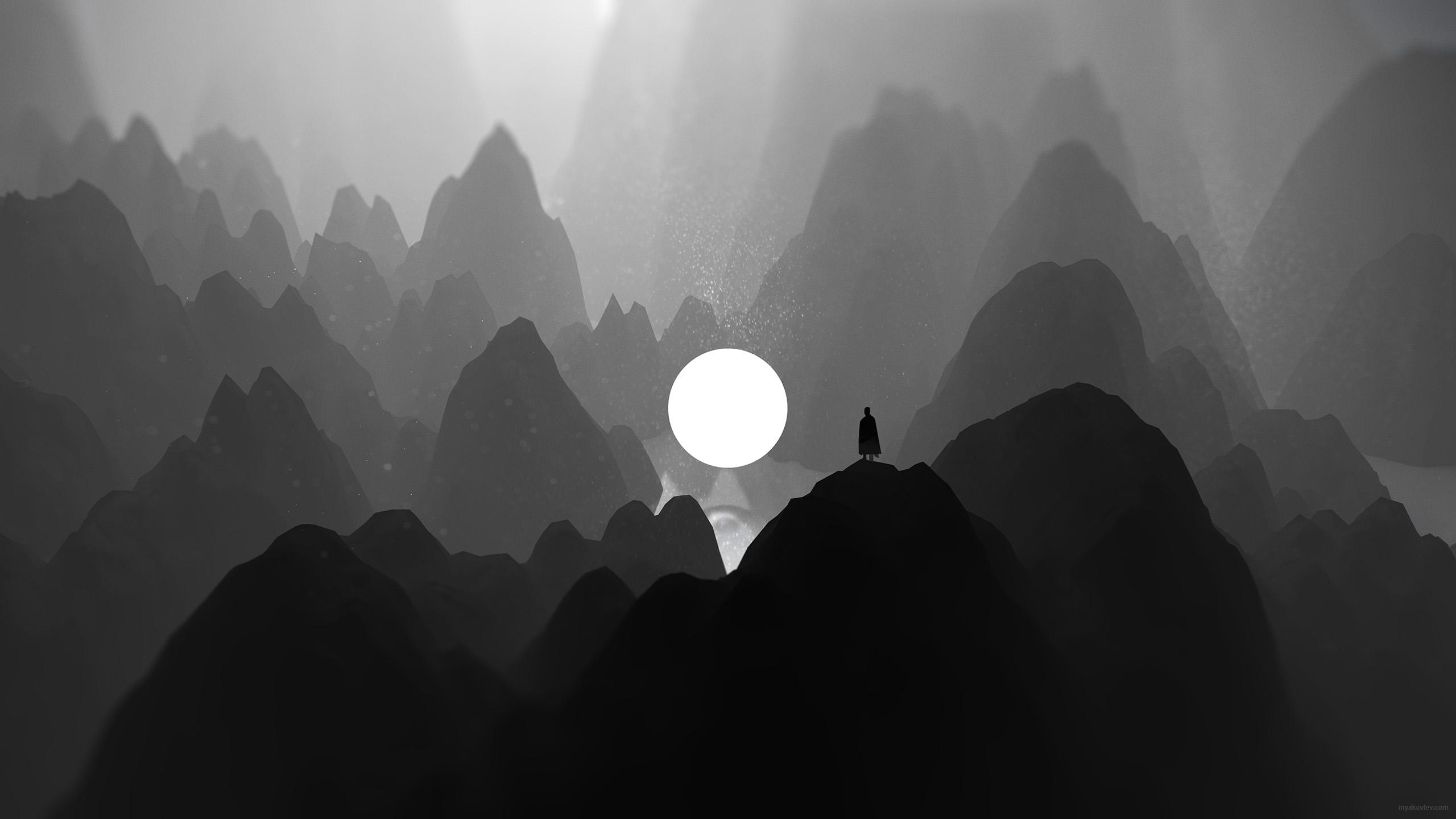 Lone Mountains Darkness Wallpapers