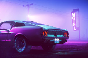 Neon Mustang