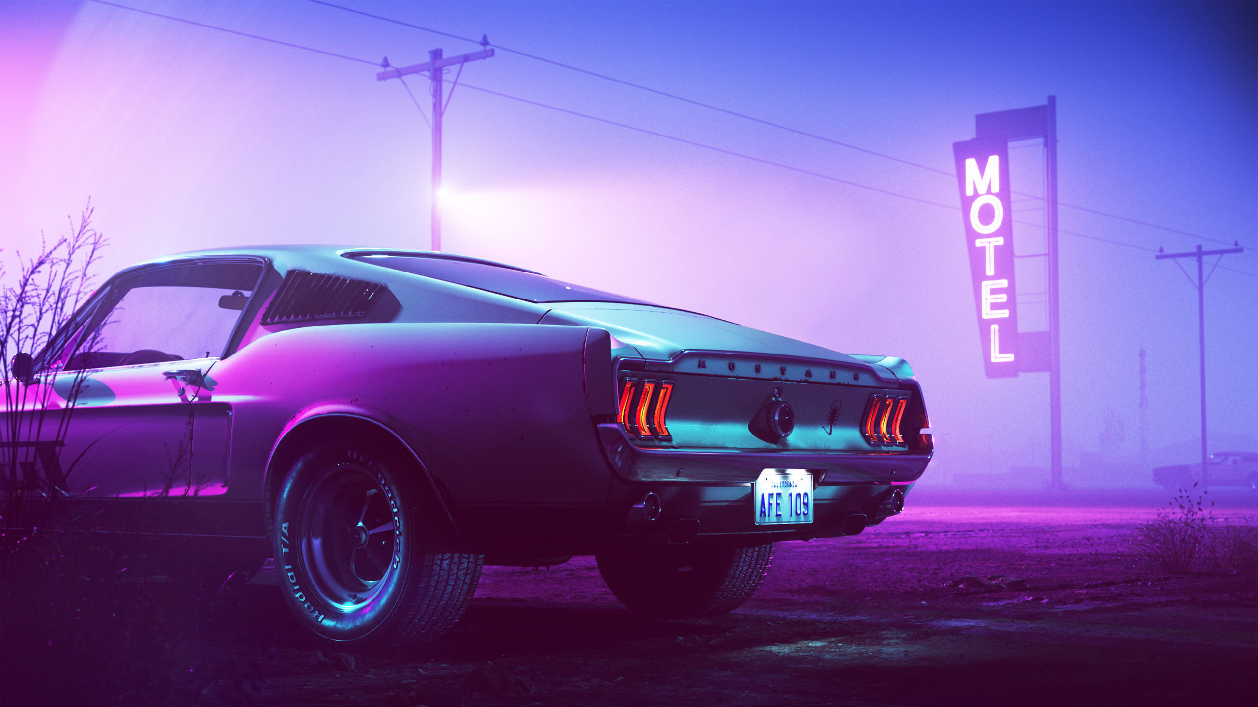 Neon Mustang