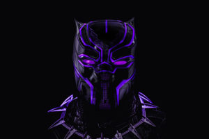 Black Panther Neon Artwork 5K