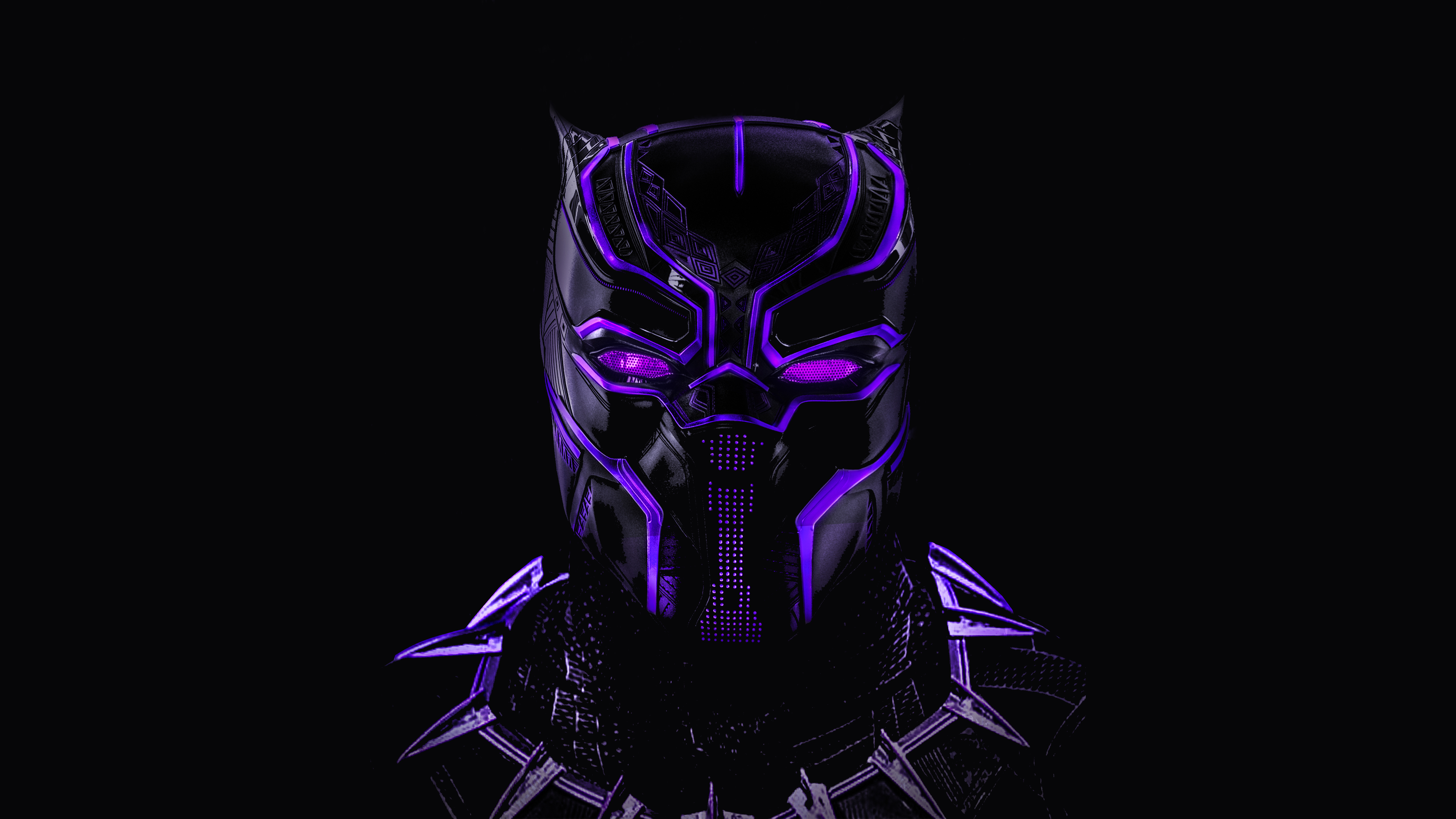 Black Panther Neon Artwork 5K Wallpapers