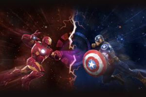 Iron Man vs Captain America Artwork